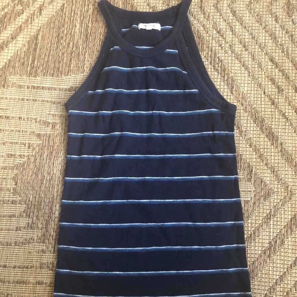 Madewell Navy striped tank top